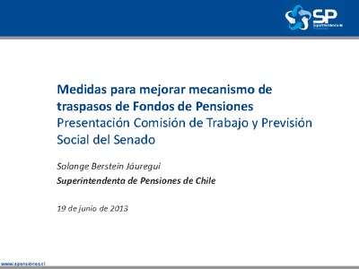Medidas para mejorar mecanismo de traspasos de Fondos de Pensiones