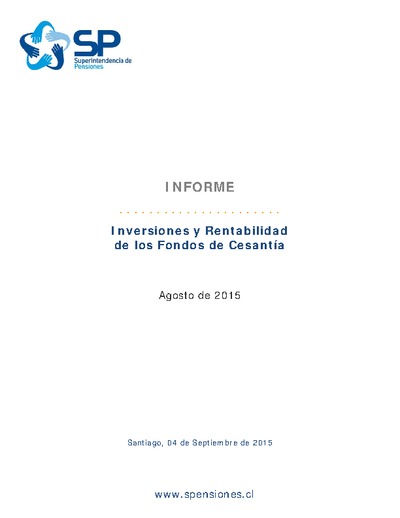 Informe seguro de cesantía a agosto 2015