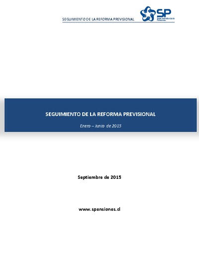 Informe de seguimiento de la Reforma Previsional