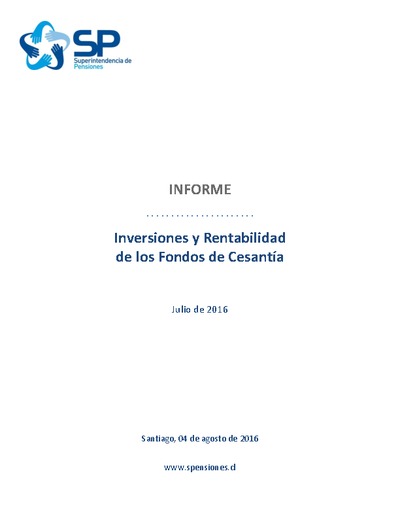 Informe de rentabilidad seguro de cesantía julio de 2016