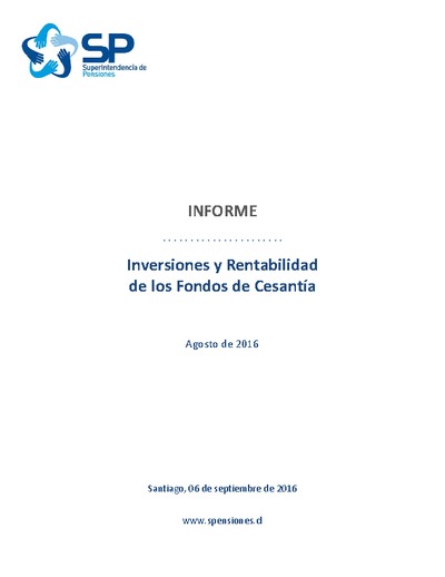 Informe de rentabilidad seguro de cesantía agosto de 2016