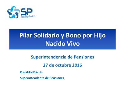 Presentación Pilar Solidario y Bono por Hijo Nacido Vivo