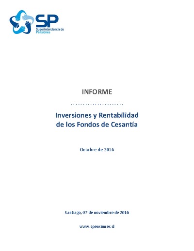Informe de rentabilidad seguro de cesantía octubre de 2016
