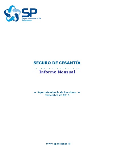 Informe mensual del Seguro de Cesantía, noviembre 2016