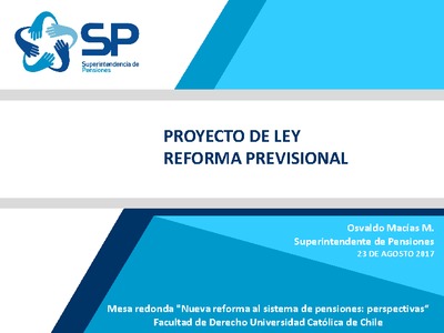 Presentación: Proyecto de Ley de Reforma Previsional