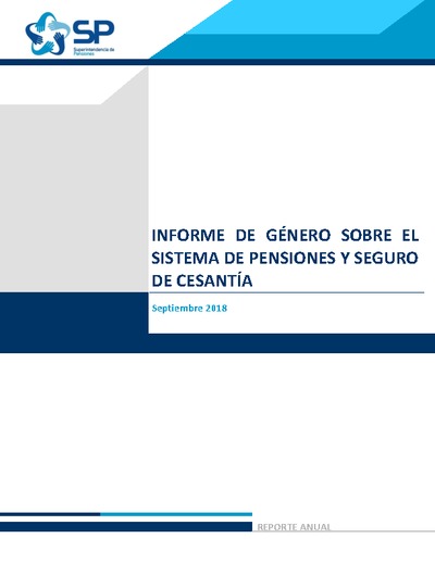 Informe de Género sobre el Sistema de Pensiones y Seguro de Cesantía 2018