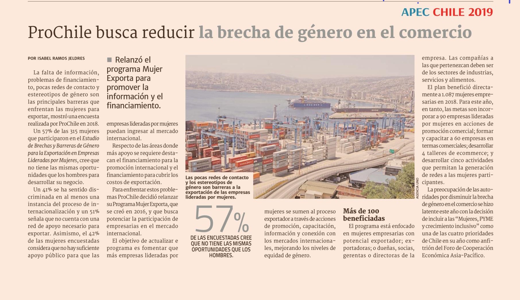 Prochile busca acortar las brechas de género en el comercio Prochile busca acortar las brechas de género en el comercio