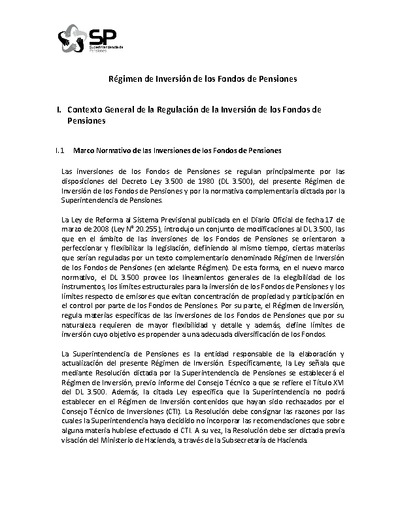 Régimen de Inversión de los Fondos de Pensiones vigente a partir del 1 de enero de 2020