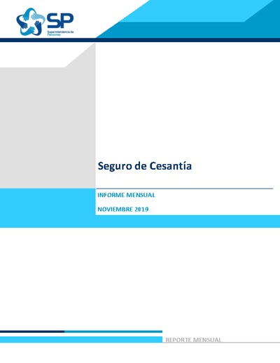 Informe Mensual del Seguro de Cesantía noviembre 2019
