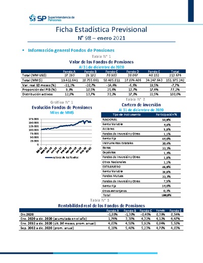 Ficha Estadística Previsional N° 98, enero 2021