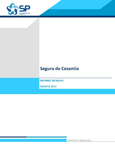 Informe Mensual del Seguro de Cesantía agosto 2022