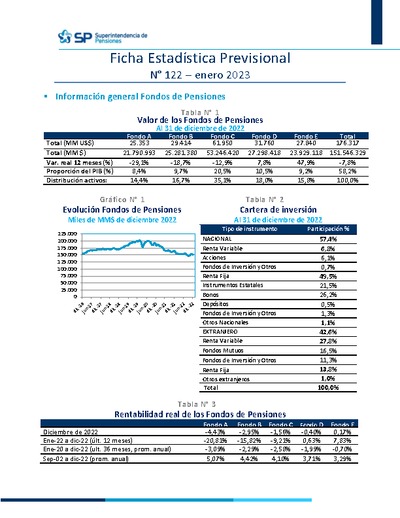 Ficha Estadística Previsional N° 122, enero 2023