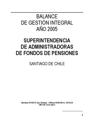 Balance de Gestión Integral 2005