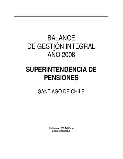 Balance de Gestión Integral 2008
