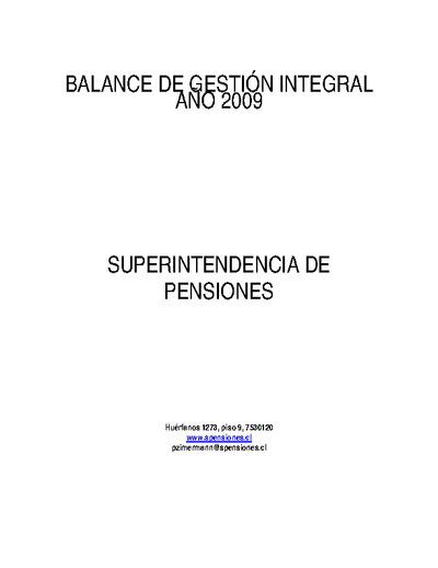Balance de Gestión Integral 2009