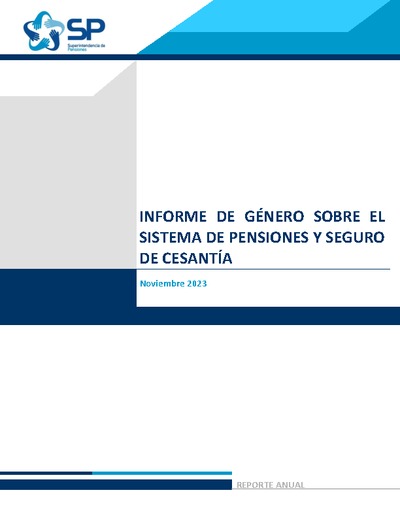 Informe de Género sobre el Sistema de Pensiones y Seguro de Cesantía 2023