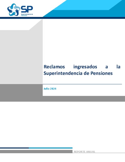 Informe de Reclamos ingresados a la Superintendencia de Pensiones 2023