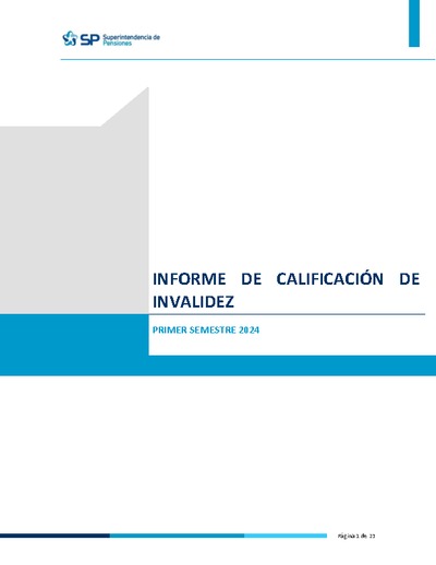 Informe de Calificación de Invalidez, primer semestre 2024