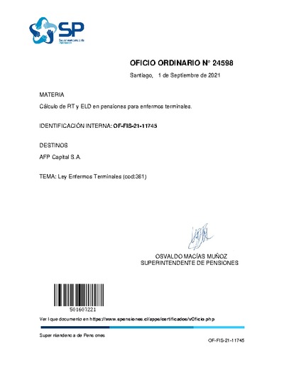Oficio Ordinario Nº 24598, del 1 de septiembre de 2021