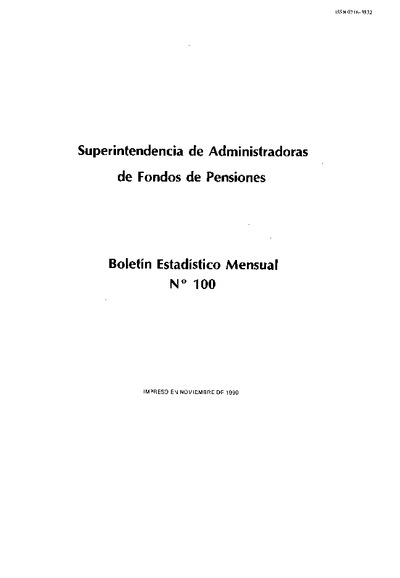 Boletín Nº100 / Noviembre de 1990