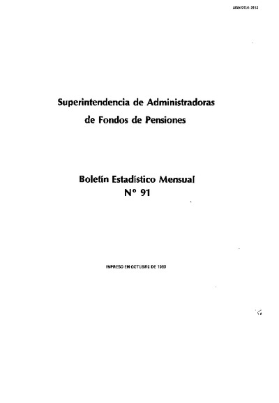 Boletín N°91 / Octubre de 1989