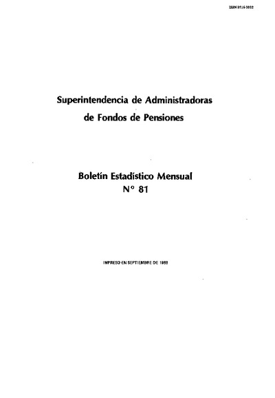 Boletín N°081 / Septiembre de 1988