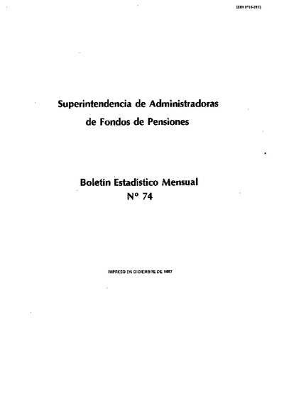 Boletín N°74 / Noviembre 1987