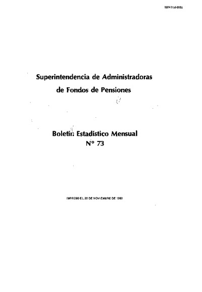 Boletín N°73 / Octubre 1987