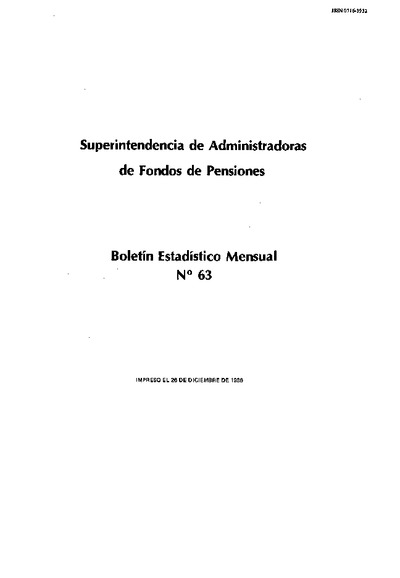 Boletín N°63 / Noviembre 1986