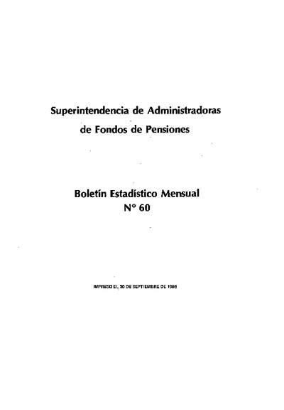 Boletín N°60 / Agosto 1986