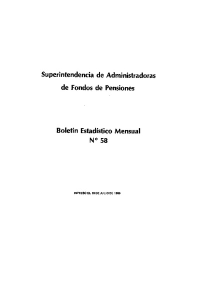 Boletín N°58 / Junio 1986