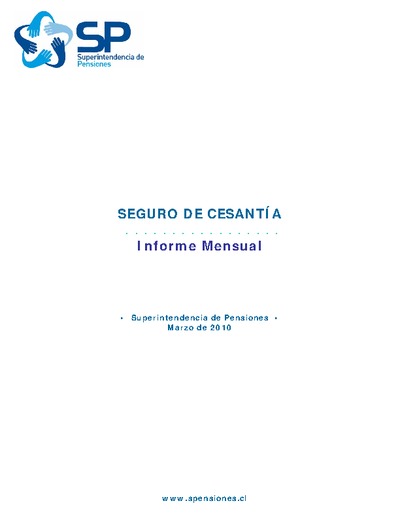 Informe mensual Seguro de Cesantía, marzo 2010