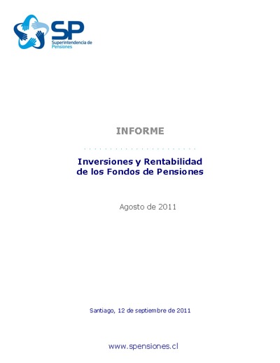 Inversiones y rentabilidad de los Fondos de Pensiones a agosto 2011