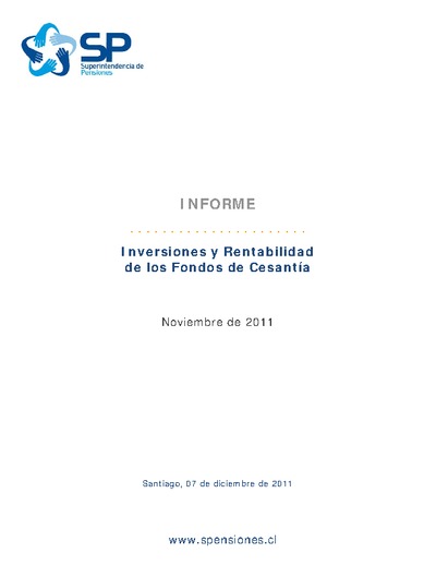 Inversiones y rentabilidad de los Fondos de Cesantía a noviembre 2011