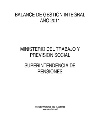 Balance de Gestión Integral 2011