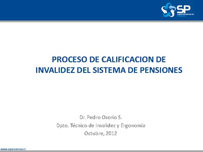 Proceso de Calificación de Invalidez del Sistema de Pensiones